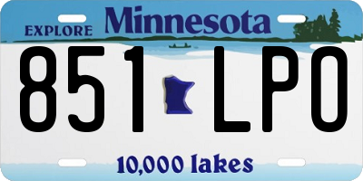 MN license plate 851LPO