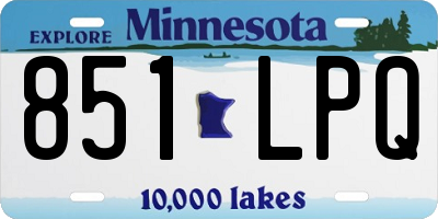 MN license plate 851LPQ