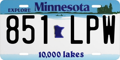 MN license plate 851LPW