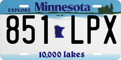 MN license plate 851LPX