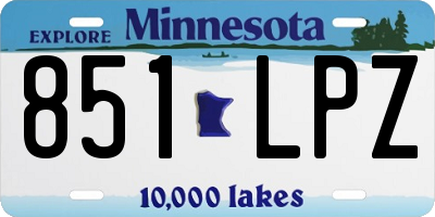 MN license plate 851LPZ