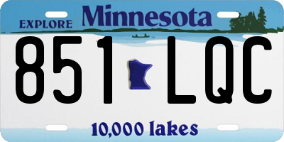 MN license plate 851LQC