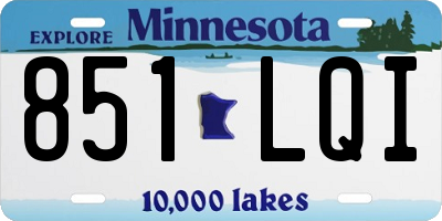 MN license plate 851LQI