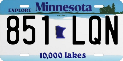 MN license plate 851LQN
