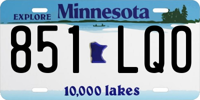 MN license plate 851LQO