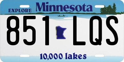 MN license plate 851LQS