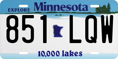 MN license plate 851LQW
