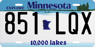 MN license plate 851LQX