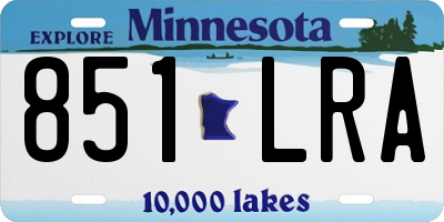 MN license plate 851LRA