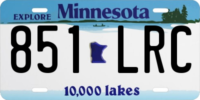 MN license plate 851LRC
