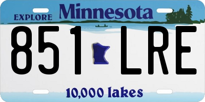 MN license plate 851LRE
