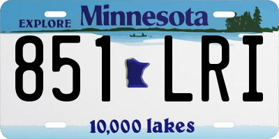 MN license plate 851LRI