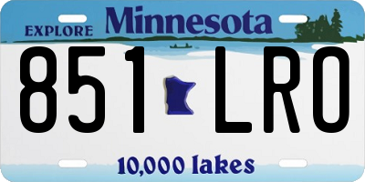 MN license plate 851LRO
