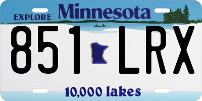 MN license plate 851LRX