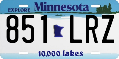 MN license plate 851LRZ