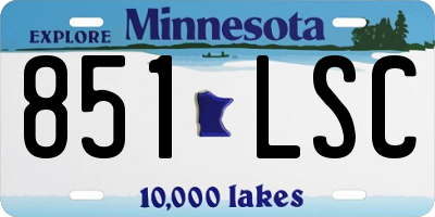 MN license plate 851LSC