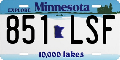MN license plate 851LSF