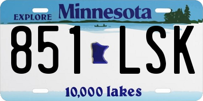 MN license plate 851LSK