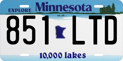 MN license plate 851LTD