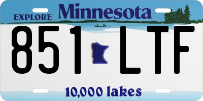 MN license plate 851LTF