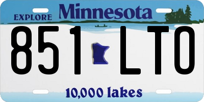 MN license plate 851LTO