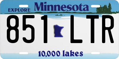 MN license plate 851LTR