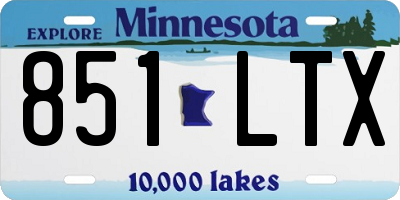 MN license plate 851LTX