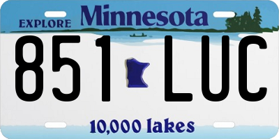 MN license plate 851LUC