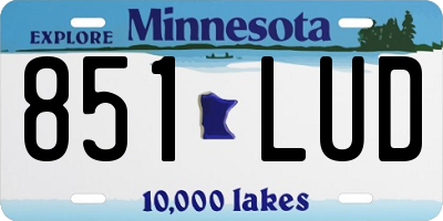 MN license plate 851LUD
