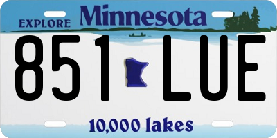 MN license plate 851LUE