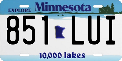 MN license plate 851LUI