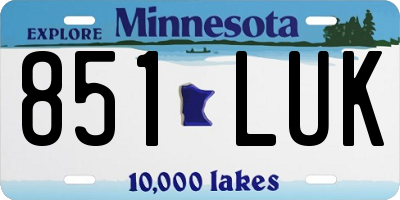 MN license plate 851LUK