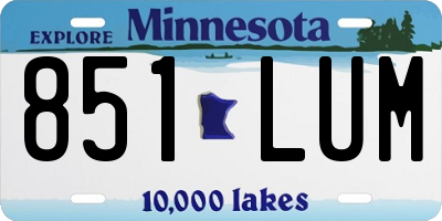 MN license plate 851LUM