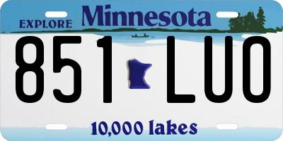 MN license plate 851LUO