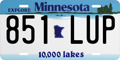 MN license plate 851LUP