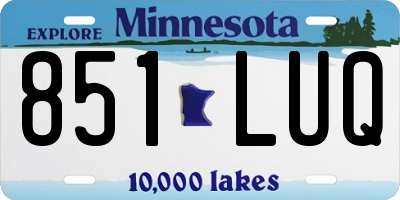 MN license plate 851LUQ