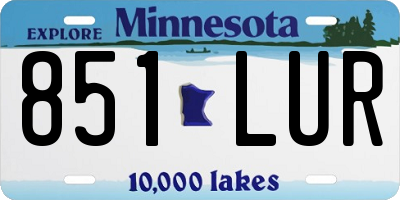 MN license plate 851LUR