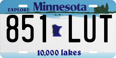 MN license plate 851LUT