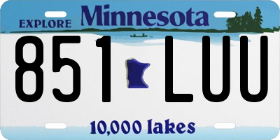 MN license plate 851LUU