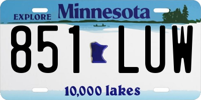 MN license plate 851LUW