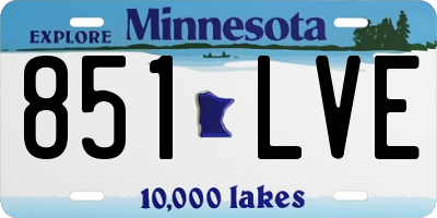 MN license plate 851LVE