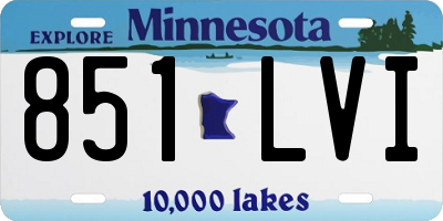 MN license plate 851LVI
