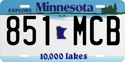 MN license plate 851MCB