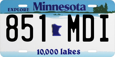 MN license plate 851MDI