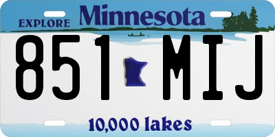 MN license plate 851MIJ