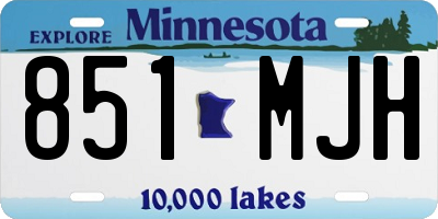 MN license plate 851MJH