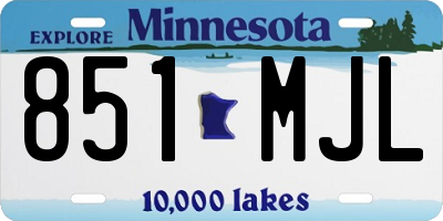 MN license plate 851MJL