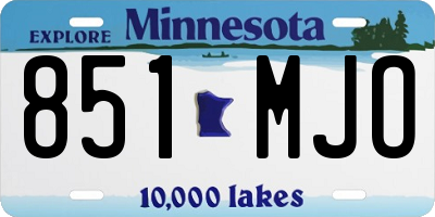 MN license plate 851MJO
