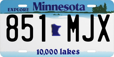 MN license plate 851MJX