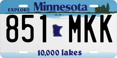 MN license plate 851MKK